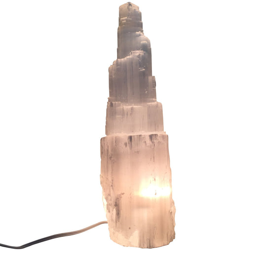 Selenite Crystal Skyscraper Lamp Prime - Fucking Feisty
